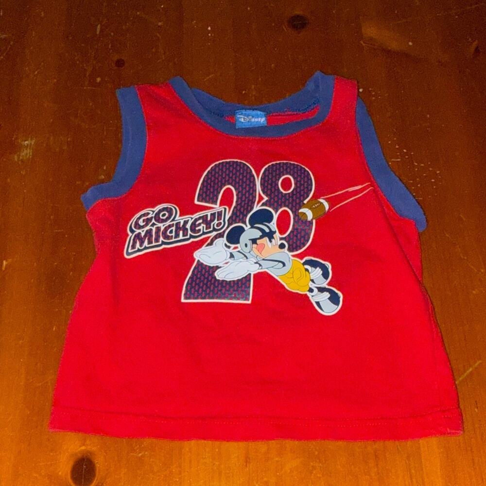 Disney Red and Blue Vintage Mickey Mouse Kids Tank Top Size 2T